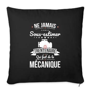 Sous-estimer trentenaire qui fait de la mécanique - Housse de coussin décorative 45 x 45 cm - noir - Devant