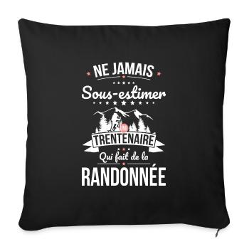 Sous-estimer trentenaire qui fait de la randonnée - Housse de coussin décorative 45 x 45 cm - noir - Devant