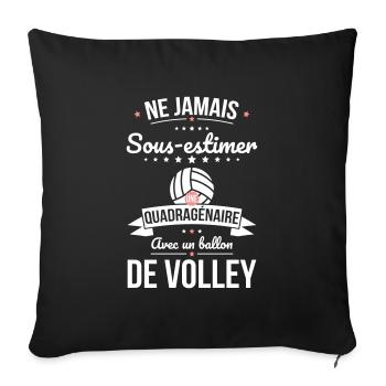 Sous-estimer quadragénaire avec ballon de volley - Housse de coussin décorative 45 x 45 cm - noir - Devant