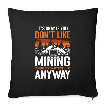 Trésors de mineur de pelle à charbon - Housse de coussin décorative 45 x 45 cm - noir - Devant