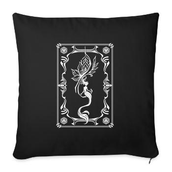 carte de sort sirène - Housse de coussin décorative 45 x 45 cm - noir - Devant