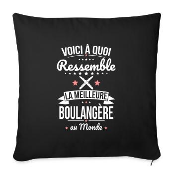 Voici à quoi ressemble la meilleure boulangère - Housse de coussin décorative 45 x 45 cm - noir - Devant