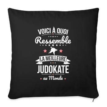 Voici à quoi ressemble la meilleure judokate - Housse de coussin décorative 45 x 45 cm - noir - Devant