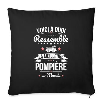 Voici à quoi ressemble la meilleure pompière - Housse de coussin décorative 45 x 45 cm - noir - Devant