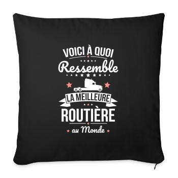 Voici à quoi ressemble la meilleure routière - Housse de coussin décorative 45 x 45 cm - noir - Devant