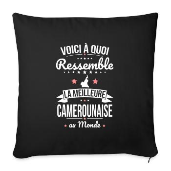 Voici à quoi ressemble la meilleure Camerounaise - Housse de coussin décorative 45 x 45 cm - noir - Devant