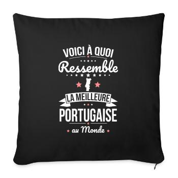 Voici à quoi ressemble la meilleure Portugaise - Housse de coussin décorative 45 x 45 cm - noir - Devant