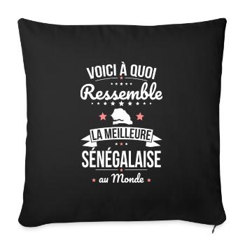 Voici à quoi ressemble la meilleure Sénégalaise - Housse de coussin décorative 45 x 45 cm - noir - Devant