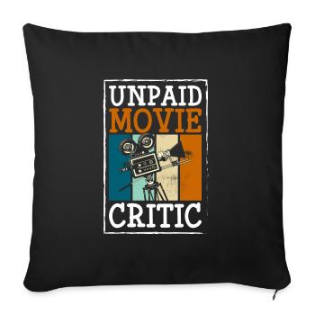 cinéphile acteur flap Hollywood - Housse de coussin décorative 45 x 45 cm - noir - Devant