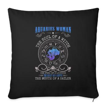 Zodiac sign Horoscope Sun - Sofa pillowcase 17,3'' x 17,3'' (45 x 45 cm) - black - Front
