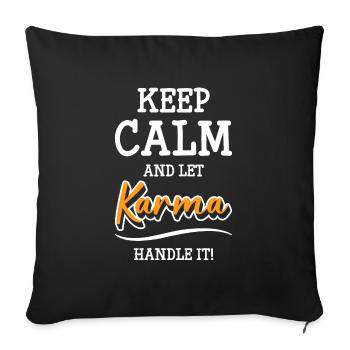 Karma attitude - Sofa pillowcase 17,3'' x 17,3'' (45 x 45 cm) - black - Front