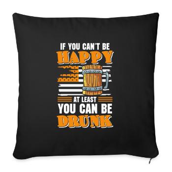 Les buveurs de bière boivent un pub - Housse de coussin décorative 45 x 45 cm - noir - Devant