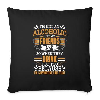 Week-end des buveurs de bière - Housse de coussin décorative 45 x 45 cm - noir - Devant