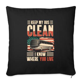 Chauffeur Profession Travail Chauffeur de camion - Housse de coussin décorative 45 x 45 cm - noir - Devant