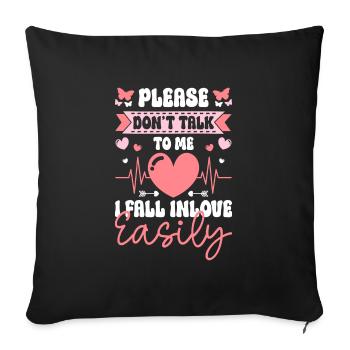 Dear Friend Romance Great Love - Sofa pillowcase 17,3'' x 17,3'' (45 x 45 cm) - black - Front