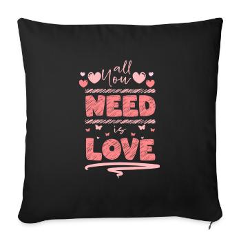 Valentinstag Freund Ehefrau Partner - Sofakissenbezug 45 x 45 cm - Schwarz - Vorne