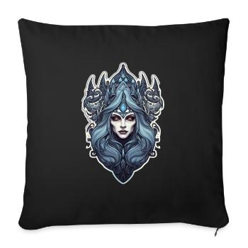 Goth Fille Gothique Mystique Bleu Mystérieux - Housse de coussin décorative 45 x 45 cm - noir - Devant