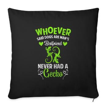Gecko Tropical - Housse de coussin décorative 45 x 45 cm - noir - Devant