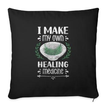 Medicinal potion plants diseases - Sofa pillowcase 17,3'' x 17,3'' (45 x 45 cm) - black - Front