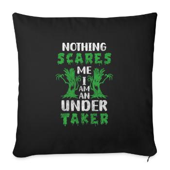 Vocation de cercueil funéraire de pompes funèbres - Housse de coussin décorative 45 x 45 cm - noir - Devant