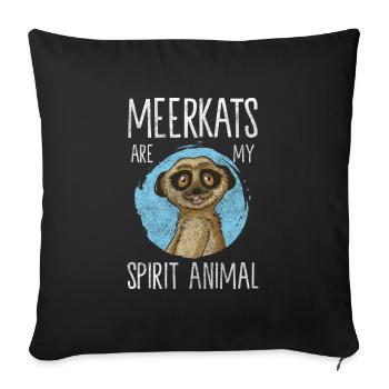Meerkat Animal Fur Safari - Sofa pillowcase 17,3'' x 17,3'' (45 x 45 cm) - black - Front