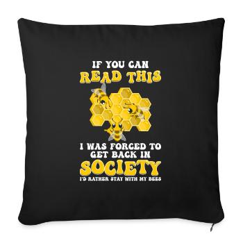 Beekeeper Bee Bumblebee - Sofa pillowcase 17,3'' x 17,3'' (45 x 45 cm) - black - Front