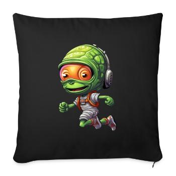 Alien Jogger: Sprint & Marathon Running Design - Sofa pillowcase 17,3'' x 17,3'' (45 x 45 cm) - black - Front