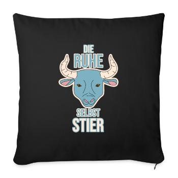 Sternzeichen Stier Horoskop Tier - Sofakissenbezug 45 x 45 cm - Schwarz - Vorne