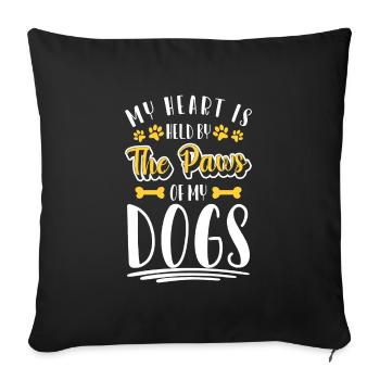 Dog Owner Paw Mistress Pet - Sofa pillowcase 17,3'' x 17,3'' (45 x 45 cm) - black - Front