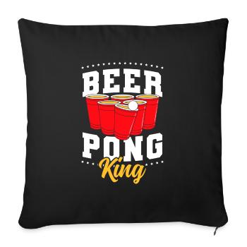 Beerpong Party Drinking Game Drunken - Sofa pillowcase 17,3'' x 17,3'' (45 x 45 cm) - black - Front