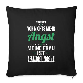 My wife is Cameroonian - gift idea humor - Sofa pillowcase 17,3'' x 17,3'' (45 x 45 cm) - black - Front