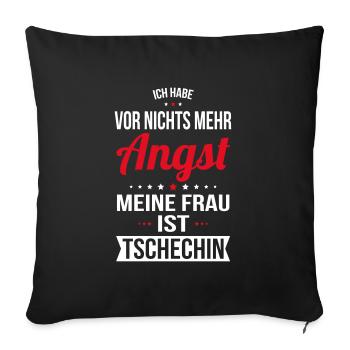 My wife is Czech - gift idea humor - Sofa pillowcase 17,3'' x 17,3'' (45 x 45 cm) - black - Front