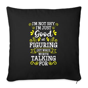 Timide, misanthrope, antisociale - Housse de coussin décorative 45 x 45 cm - noir - Devant