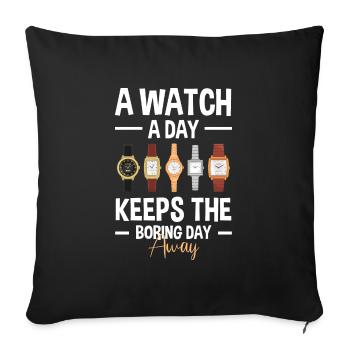 Watch Jewelry Watch Collection - Sofa pillowcase 17,3'' x 17,3'' (45 x 45 cm) - black - Front
