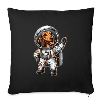 Dachshund Astronaut Space Science Fiction - Sofa pillowcase 17,3'' x 17,3'' (45 x 45 cm) - black - Front