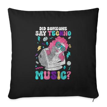 Techno Dubstep Raver - Sofakissenbezug 45 x 45 cm - Schwarz - Vorne