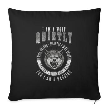 Wolf Guide Nature - Sofa pillowcase 17,3'' x 17,3'' (45 x 45 cm) - black - Front