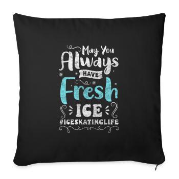 patins à glace patinoire sports danse sur glace - Housse de coussin décorative 45 x 45 cm - noir - Devant