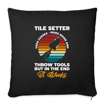 Craftsmen Crafts Work Training - Sofa pillowcase 17,3'' x 17,3'' (45 x 45 cm) - black - Front