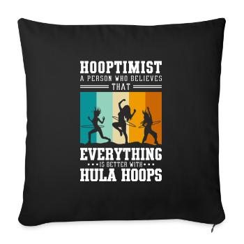 Hullern Reifen Fitnessreifen - Sofakissenbezug 45 x 45 cm - Schwarz - Vorne