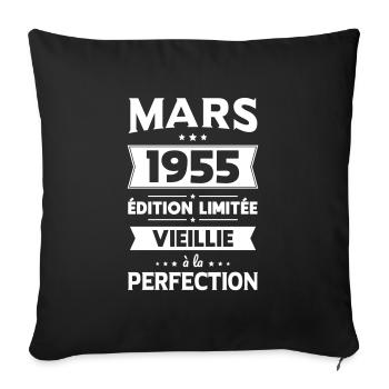 70th Anniversary - March 1955 Perfection - Sofa pillowcase 17,3'' x 17,3'' (45 x 45 cm) - black - Front