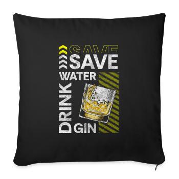 Drinks crash - Sofa pillowcase 17,3'' x 17,3'' (45 x 45 cm) - black - Front
