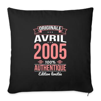 20th Anniversary - Original - April 2005 - Sofa pillowcase 17,3'' x 17,3'' (45 x 45 cm) - black - Front