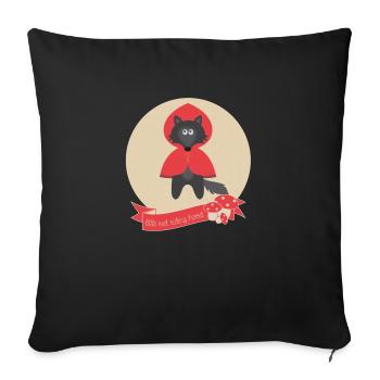wolf red riding hood - Sofa pillowcase 17,3'' x 17,3'' (45 x 45 cm) - black - Front