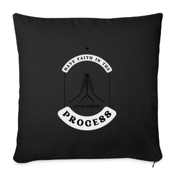 Prière active priant christianisme cadeau - Housse de coussin décorative 45 x 45 cm - noir - Devant