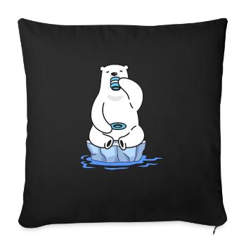 nageur de glace nageur d’hiver nageur d’hiver thé d’ours polaire - Housse de coussin décorative 45 x 45 cm - noir - Devant