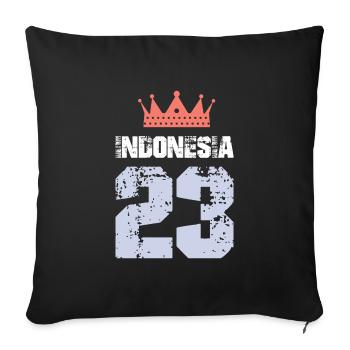 Indonesia 23 Jersey 2023 - Sofa pillowcase 17,3'' x 17,3'' (45 x 45 cm) - black - Front