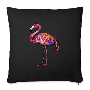 Flamant - Housse de coussin décorative 45 x 45 cm - noir - Devant