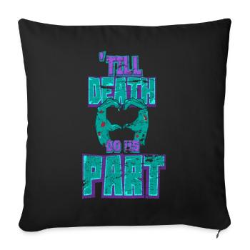 Partenaire de couple zombie Halloween - Housse de coussin décorative 45 x 45 cm - noir - Devant