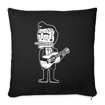 Cash Graphic Style Rockabilly T-Shirt - Sofa pillowcase 17,3'' x 17,3'' (45 x 45 cm) - black - Front